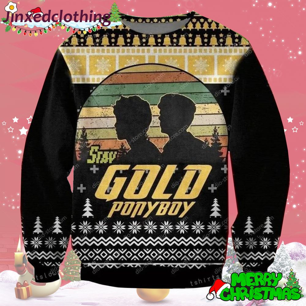 The Outsiders Poster Sray Gold Pony Boy Ugly Sweater Christmas Party 